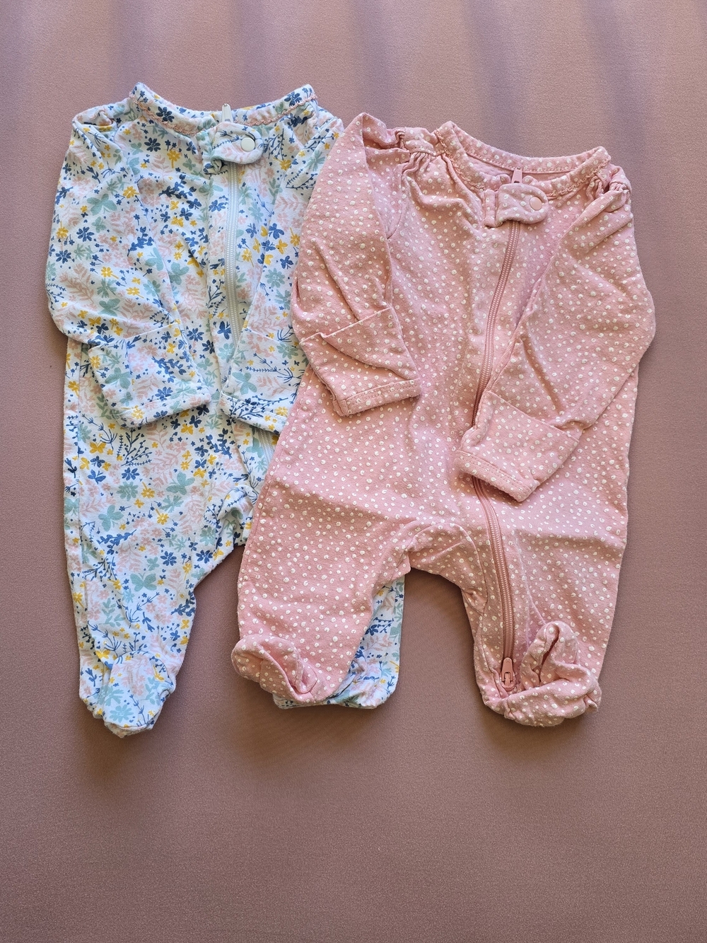 2 Pack Footed Pajamas NB